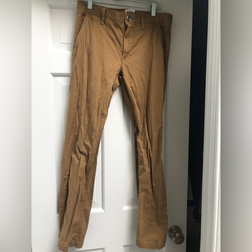 Khaki pants. Need to be ironed.